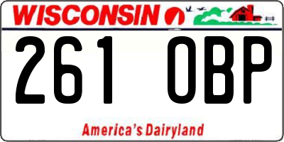 WI license plate 261OBP