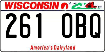 WI license plate 261OBQ