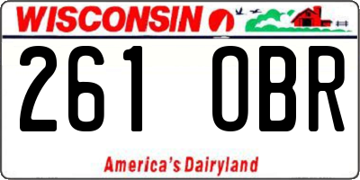WI license plate 261OBR