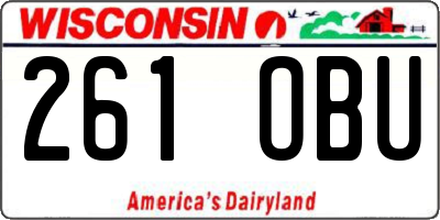 WI license plate 261OBU