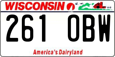 WI license plate 261OBW
