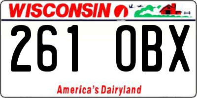 WI license plate 261OBX