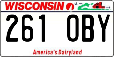 WI license plate 261OBY