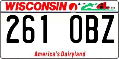 WI license plate 261OBZ
