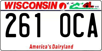 WI license plate 261OCA