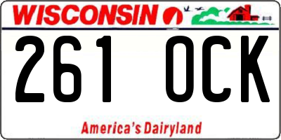 WI license plate 261OCK
