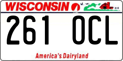 WI license plate 261OCL
