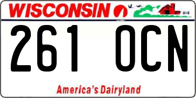 WI license plate 261OCN