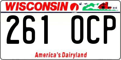 WI license plate 261OCP
