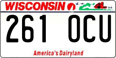 WI license plate 261OCU