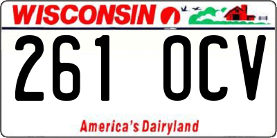 WI license plate 261OCV