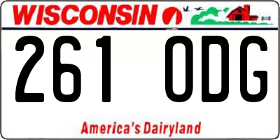 WI license plate 261ODG
