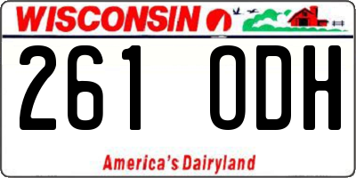 WI license plate 261ODH