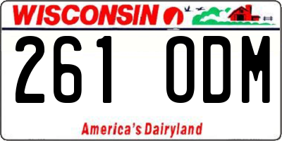 WI license plate 261ODM