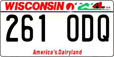 WI license plate 261ODQ