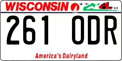 WI license plate 261ODR
