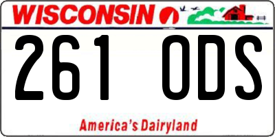 WI license plate 261ODS