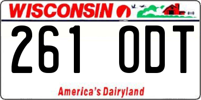 WI license plate 261ODT