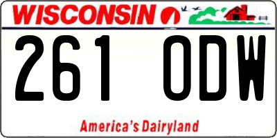 WI license plate 261ODW