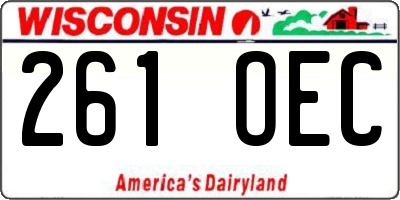 WI license plate 261OEC