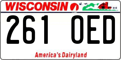 WI license plate 261OED