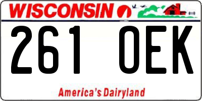 WI license plate 261OEK