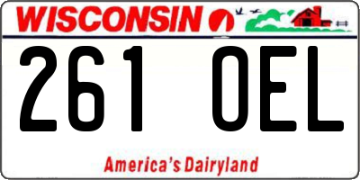 WI license plate 261OEL