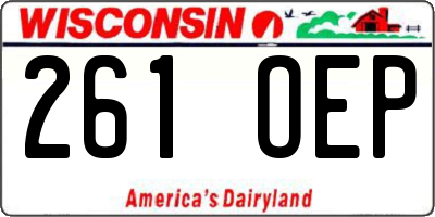 WI license plate 261OEP