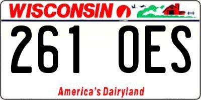 WI license plate 261OES