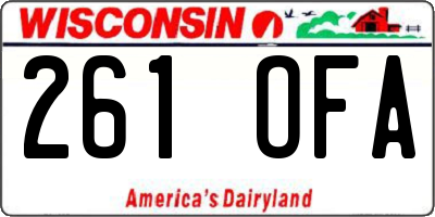 WI license plate 261OFA