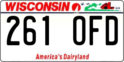 WI license plate 261OFD