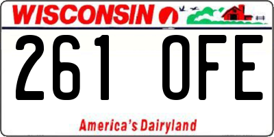 WI license plate 261OFE