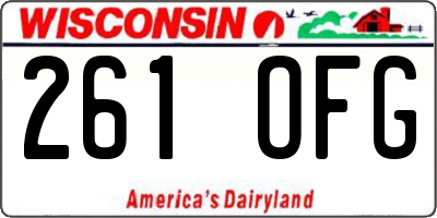 WI license plate 261OFG