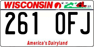 WI license plate 261OFJ
