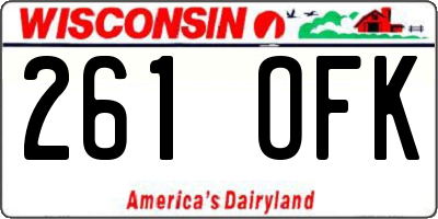 WI license plate 261OFK
