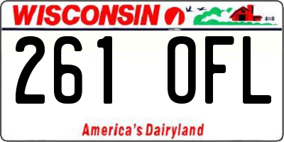 WI license plate 261OFL