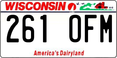 WI license plate 261OFM