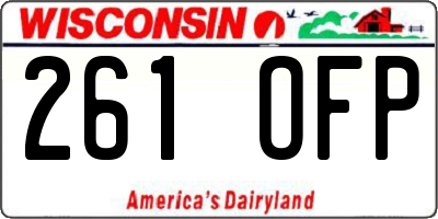 WI license plate 261OFP