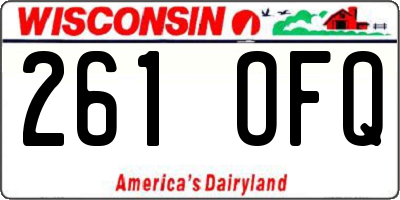WI license plate 261OFQ