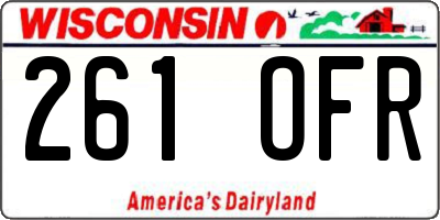 WI license plate 261OFR