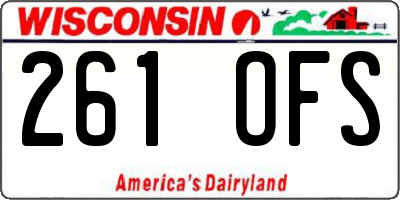 WI license plate 261OFS