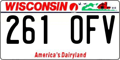 WI license plate 261OFV