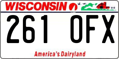 WI license plate 261OFX