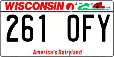 WI license plate 261OFY