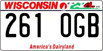 WI license plate 261OGB