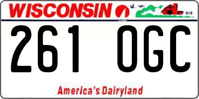 WI license plate 261OGC