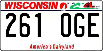 WI license plate 261OGE