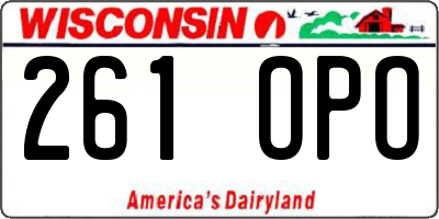 WI license plate 261OPO