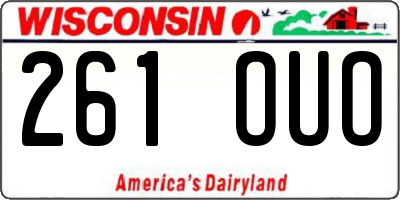 WI license plate 261OUO