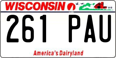 WI license plate 261PAU